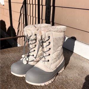 Women's Gray and Cream Winter Boots